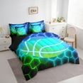 thumbnail image 5 of Manfei Neon Basketball Bed in a Bag Full size, Futuristic Honeycomb Bedding Sets Full Size, Sport Player Reversible Bedding Full Size, Breathable Room Decor, 7 Pieces, 5 of 7