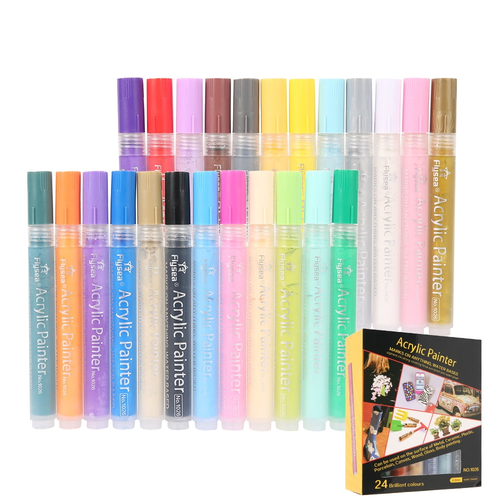 ODOMY Acrylic Paint Marker Pens Medium Reversible Tip colorfairy Water