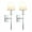Chrome, variant on Pathson Set of 2 Classic Wall Sconce with Flared White Textile Lamp Shade Chrome Stand for Bedroom Living Room