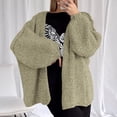thumbnail image 3 of Stichou Womens Oversized Cardigan Sweaters 2025 Fall Long Lantern Sleeve Loose Chunky Knit Open Front Lightweight Sweater Light Green M, 3 of 7