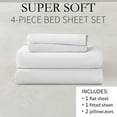 thumbnail image 4 of Jessy Home Bed Sheets Set 4 Piece Twin Sheet Set White Cotton Blend Fitted Sheet, Flat Sheet & 2 Pillowcases Bedding Set, 4 of 10