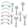 thumbnail image 2 of Eyebrow Barbell Earrings Eyebrow Studs Curved Barbell Eyebrow Ring for Daily, 2 of 5
