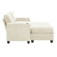 thumbnail image 4 of JUSTLET Accent Chair with Storage Ottoman, Upholstered Armchair Single Sofa with Storage Space for Living Room Home Bedroom Office Reading Room, Beige, 4 of 8