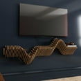 thumbnail image 2 of Batamex Parametrics 48" Floating Wavy Shelf Modern Geometric Wooden Wall Piece, 2 of 8