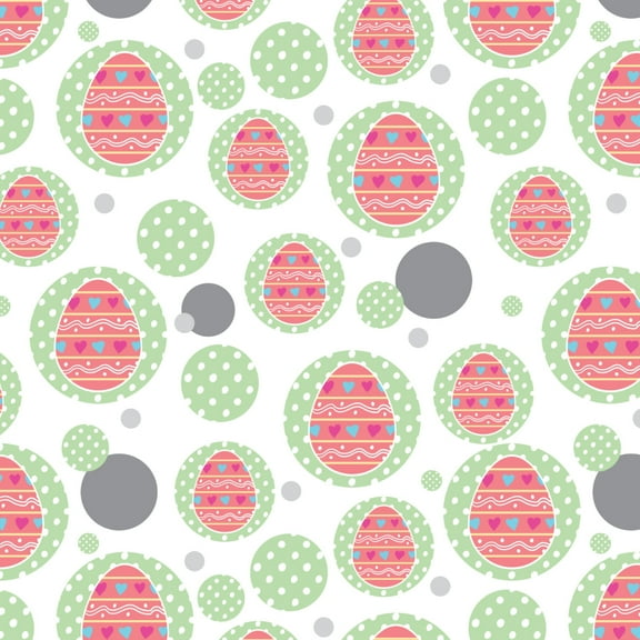 Cute Easter Egg Pink with Hearts Premium Gift Wrap Wrapping Paper Roll