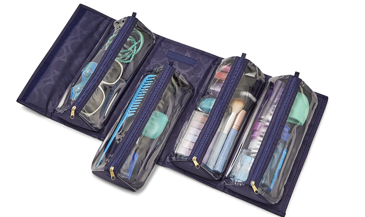 Joy Mangano Large Better Beauty Case Roll-up Organizer  ~ Black