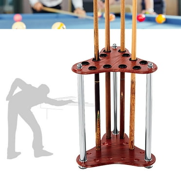 Red 12 Pool Cue Rack Wood Billiard Racks Display Floor Pool Cue Storage Stand for Fishing Rod Golf Club