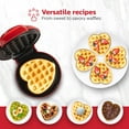 thumbnail image 3 of Holstein Housewares Personal Non-Stick Heart Waffle Maker, Red - 4-inch Waffles in Minutes, 3 of 8