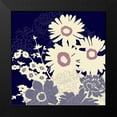 thumbnail image 2 of Z Studio 15x15 Black Modern Framed Museum Art Print Titled - Sihouetted Florals Blue, 2 of 5