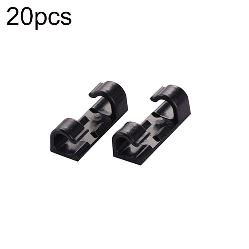 20 Pcs Clear Adhesive Cable Clips - Strong Self-Adhesive Wire Organizers For Home & Office - View #2
