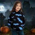 thumbnail image 2 of Huowey Toddler Girls Halloween Clothes Sweatshirt Cotton Lightweight Kids Winter Warm Sweater Long Sleeve Crewneck Pullover Tops,Blue,18-24 Months, 2 of 4