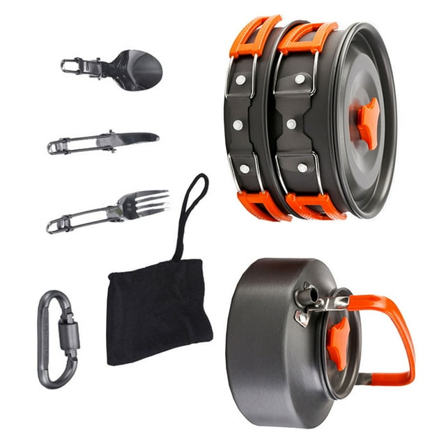 Phenofice 1 Set Portable Camping Cookware Set Aluminum Alloy Camping Equipment for Outdoor Activities