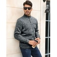 thumbnail image 5 of Men's Long Sleeve Henley Fleece Sweatshirt - 2-Button Placket - Comfortable Cotton Blend for All Seasons, 5 of 9