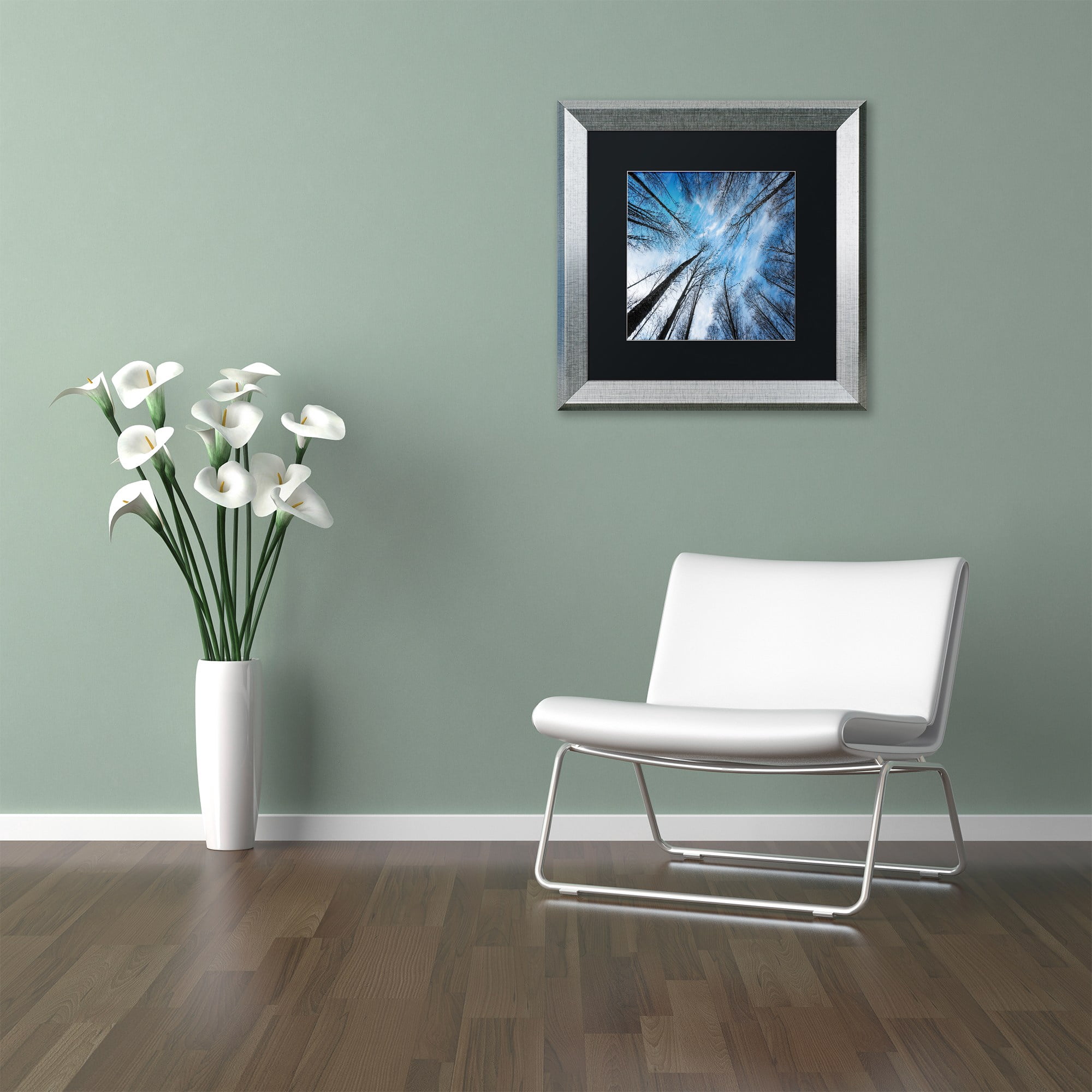 Trademark Fine Art "Blue Crunch" Canvas Art by Philippe Sainte-Laudy Black Matte, Silver Frame