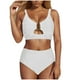 thumbnail image 1 of Conjunto de Bikini de Cintura Súper Alta para Mujeres con Cuello en V con Textura Ruched 2025 Traje de Baño de Playa de Verano, 1 of 7