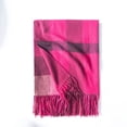 thumbnail image 2 of Bufanda Nueva Otoño e Invierno Engrosada Mantener Caliente Cachemira como Bufanda con Estampado a Cuadros Otoño e Invierno Calentador de Cuello para niñas, Rosa, 2 of 2