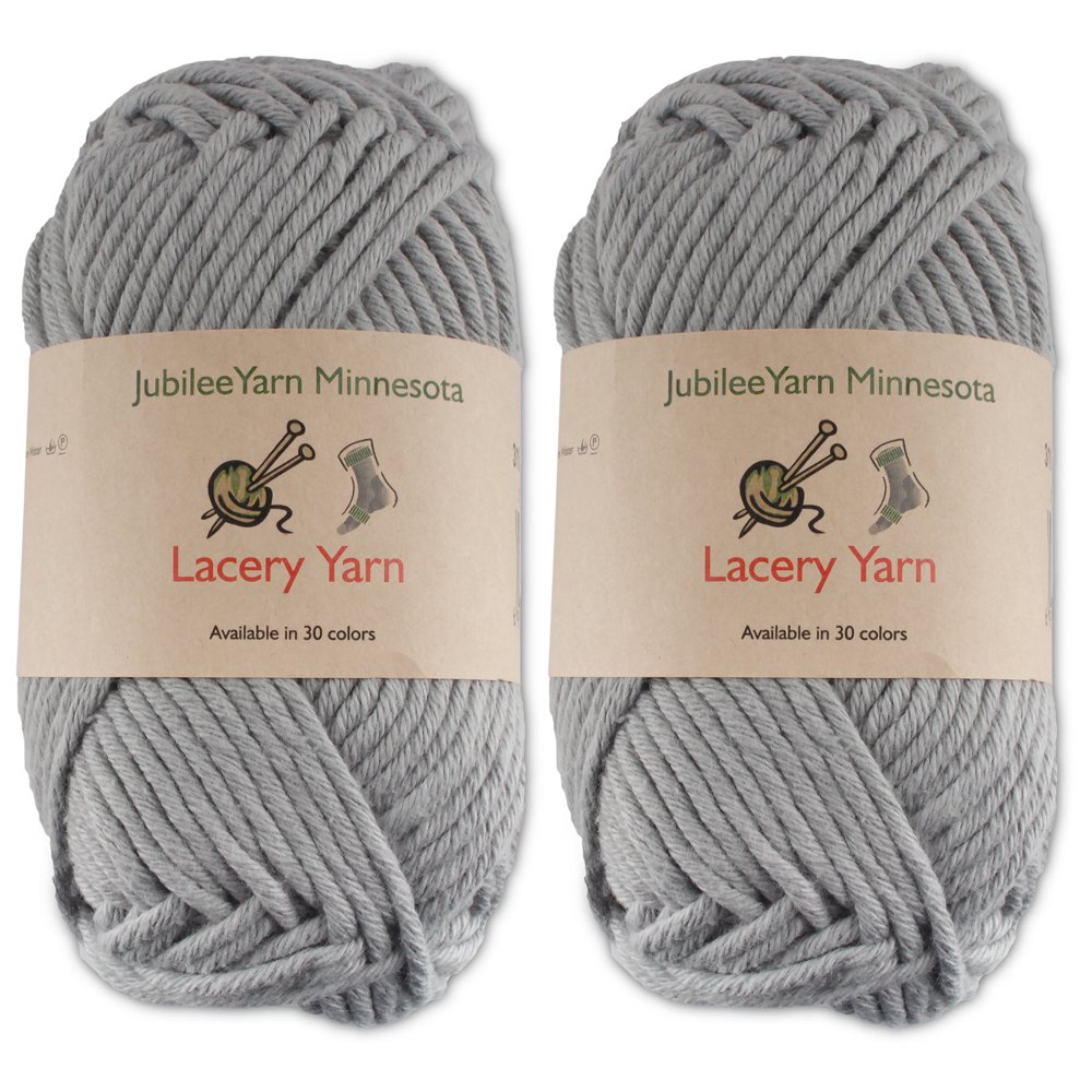 Bulky Weight Lacery Yarn 100g 2 Skeins 100 Cotton Sterling Grey