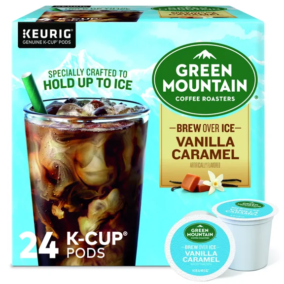 Green Mountain Coffee Roasters Brew Over Ice Vanilla Caramel, 24 K-Cups