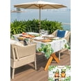 thumbnail image 4 of Outdoor Tablecloth with Umbrella Hole and Zipper, St. Patrick's Day Rectangle Table Cloth 60x84 Inch Waterproof Tablecloth, Green Gnomes Lucky Shamrocks Grey Farm Wooden Picnic Table Cover for Patio, 4 of 7