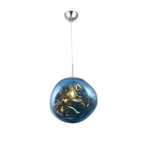 Bethel International Single Pendant Lighting Blue Metal & Acrylic