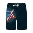 thumbnail image 3 of Abcnature Men's Athletic Shorts, Sports Gym Running Short Pants, Men Independence Day Striped Flag Print Shorts, Elastic Waist Beach, Cargo Casual Hiking Shorts Navy 5XL, 3 of 3