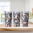 thumbnail image 2 of 20OZ Dog Print Outdoor Tumbler with Handle Straw and Lid Insulated Coffee Mug for Women Friends Perfect Holiday Birthday Gifts Suitable for Hot and Cold Beverages, 2 of 6