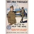 thumbnail image 2 of Burton Rice 11x14 Black Ornate Wood Framed Double Matted Museum Art Print Titled: See Him Through-Help Us to Help the Boys (1918), 2 of 5