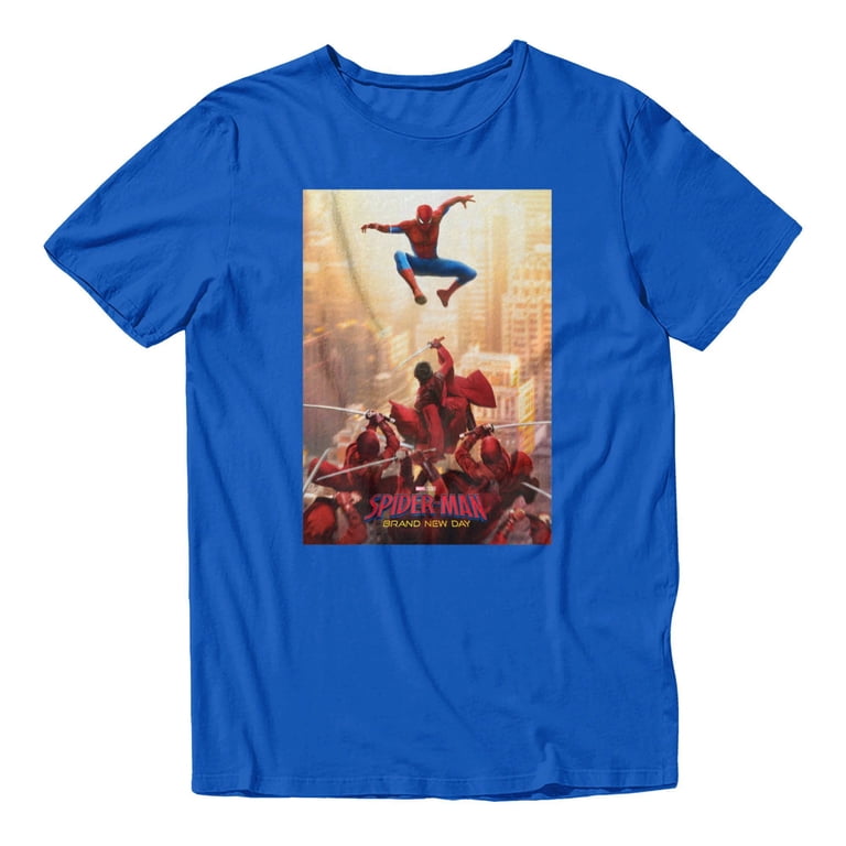 Marvel Spider-Man Brand New Day Men's City Ninja Battle Poster T