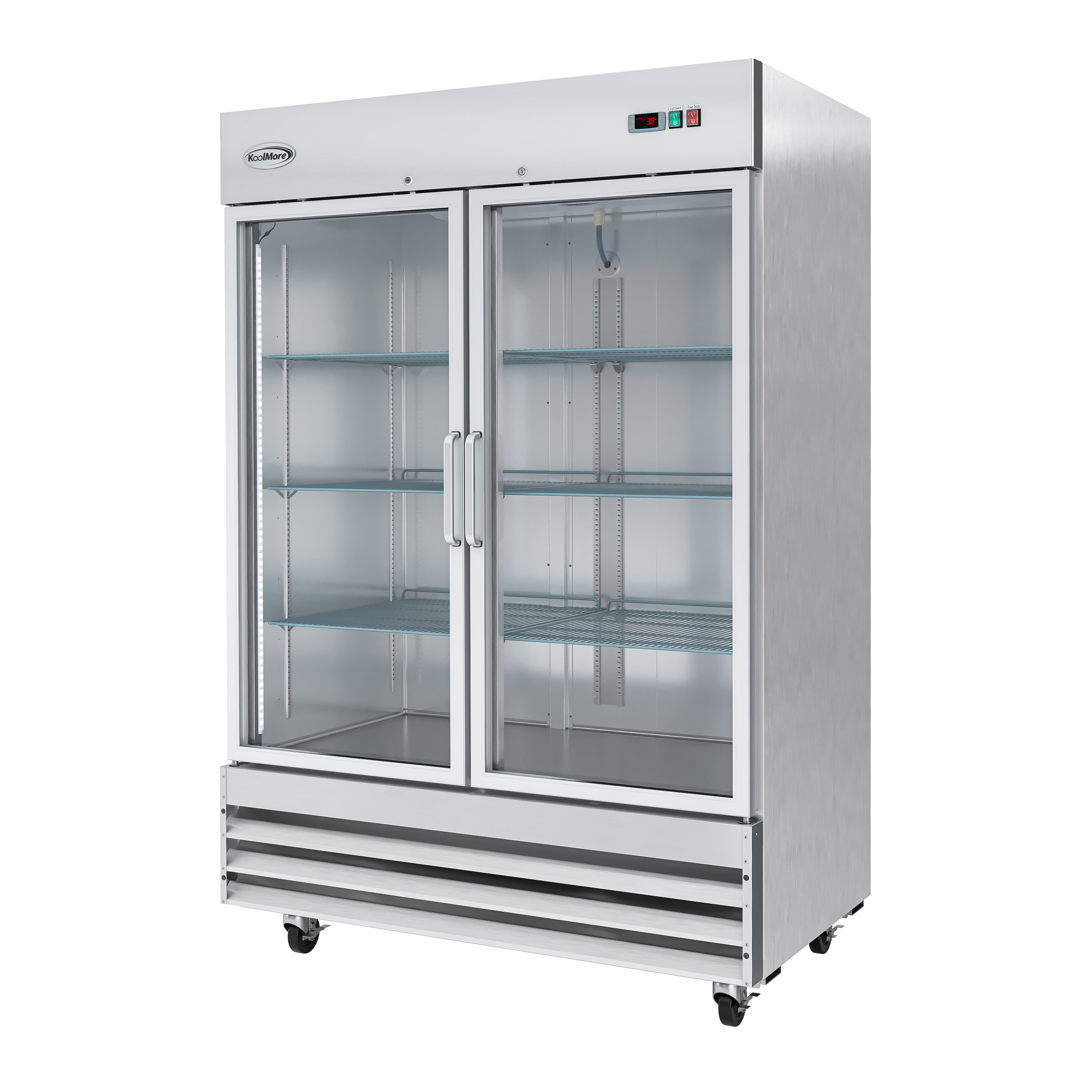 KoolMore 54 in.  Two-Glass Door Commercial Reach-in Refrigerator Cooler with LED Lighting - 47 Cu. ft. RIR-2D-GD