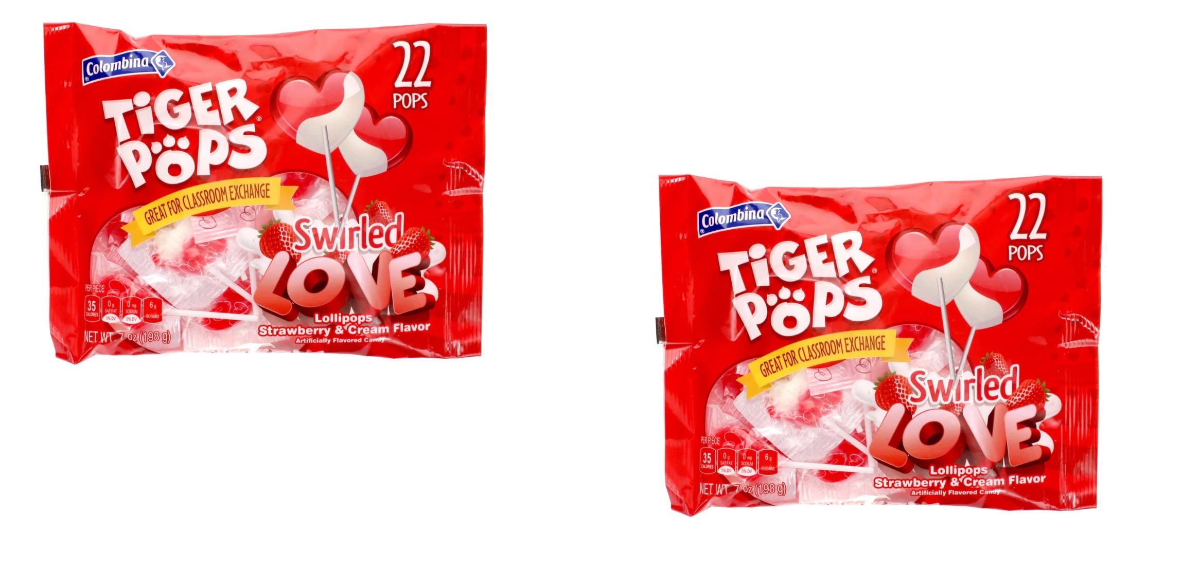 Tiger Pops Valentine Candy Swirled Heart Love Strawberry & Cream