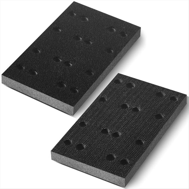 Almohadillas de Lijado de Espuma Negra Suave de 2 Piezas, Almohadilla de Respaldo para Lijadora de Interfaz Compatible con Lijadora RS400 LS130