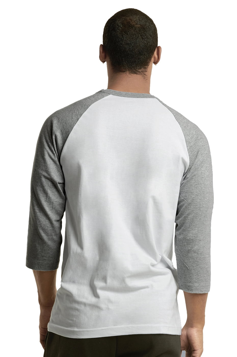 TOP PRO Men's 3/4 Sleeve Raglan Baseball Tee – Two-Tone Casual Shirt, Black/White, X-Large