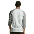 thumbnail image 4 of 247 Frenzy Men's Essentials Top Pro 3/4 Sleeve Raglan Baseball Tee - Light Gray White, 4 of 4