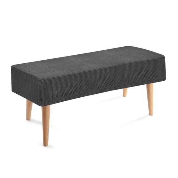 Dining Bench Cover, Stretch Piano Long Bench Stool Slipcover, Rectangle Washable Seat Cushion Protector for Living Room, Bedroom and Kitchen, Dark Gray