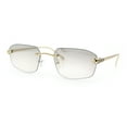 thumbnail image 5 of Gangster Rimless Geometric Narrow Rectangle Jaguar Hustler Sunglasses Gold - Clear, 5 of 8