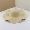 thumbnail image 2 of Womens Sun Straw Hat Wide Brim Summer Solid Color Fashion Vacation Protection Hat Foldable Packable Floppy Beach Hats, 2 of 3