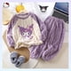 thumbnail image 1 of Pijama de franela de otoño e invierno Kuromi Cinnamoroll con dibujos animados de Sanrioed, estilo coreano, cálido y grueso, conjunto de pijama para el hogar de los niños, 1 of 5