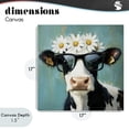 thumbnail image 4 of Stupell Industries Rustic Lodge Nerdy Nessie Cow Canvas Art, 17 x 17, by Tina LeCour, 4 of 8