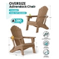 thumbnail image 6 of Cobiod Folding Adirondack Chairs Set of 2 with Double Cup Holders, Oversized Outdoor Patio Chairs, HDPE All-Weather for patio, garden, yard, Cedar, 6 of 9