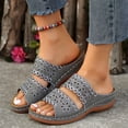 thumbnail image 5 of Willtoo Wedges Orthopedic Sandals for Women Comfortable Orthopedic Dressy Casual Summer Breathable Vacation Shoes Platform Floral Slides Sandals, 5 of 5