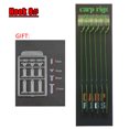 thumbnail image 1 of 6pcs Carp Fishing Curve Shank Barbed Hook Ready Tied Rigs With 35LB Braided Line For Quick Change Hooklink Accessory Tackle Hook 8 - 6pcs, 1 of 6