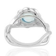 thumbnail image 3 of KIRAN FINE JEWEL Round Blue Topaz Cocktail Band Ring 925 Sterling Silver Wedding Anniversary Engagement Women Gemstone Statement Jewelry Gift For Her, 3 of 5