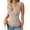 Beige, variant on Women's Wrap V-Neck Ribbed Knit Tank Top, Sleeveless Criss Cross Shirt with Side Buttons, Black, Size S