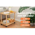 thumbnail image 6 of 360 Degree Swivel Solid Wood Legs Easy Assembly Side Table 2 Tier Open Shelf Sofa Small Tea Table Lanzxjv, 6 of 9