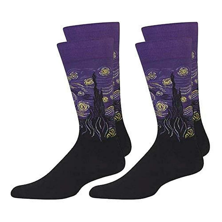 2 Pack Hot Sox Mens Artist Series Starry Night Sock
