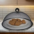 thumbnail image 3 of 2PC Metal Mesh Screen Food Cover with Handle, 9.5 inch Round, Reusable Food Dome Cover Mesh Net Protector for Fruit Picnic Camping Kitchen Indoor Outdoor, Keeping Out Fly(Green), 3 of 5