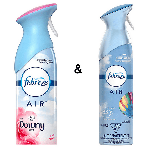 Air Freshener with Dawn Scent, April Fresh, 250g by Febreze & Air Freshener Linen & Sky by Febreze