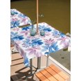 thumbnail image 2 of Outdoor Tablecloth with Umbrella Hole for Patio/Picnic/Party/Camping, Blue Purple Leaves Waterproof Table Cloth Square Cover Washable, Farmhouse Minimalist Botanical (60"x 60"), 2 of 9