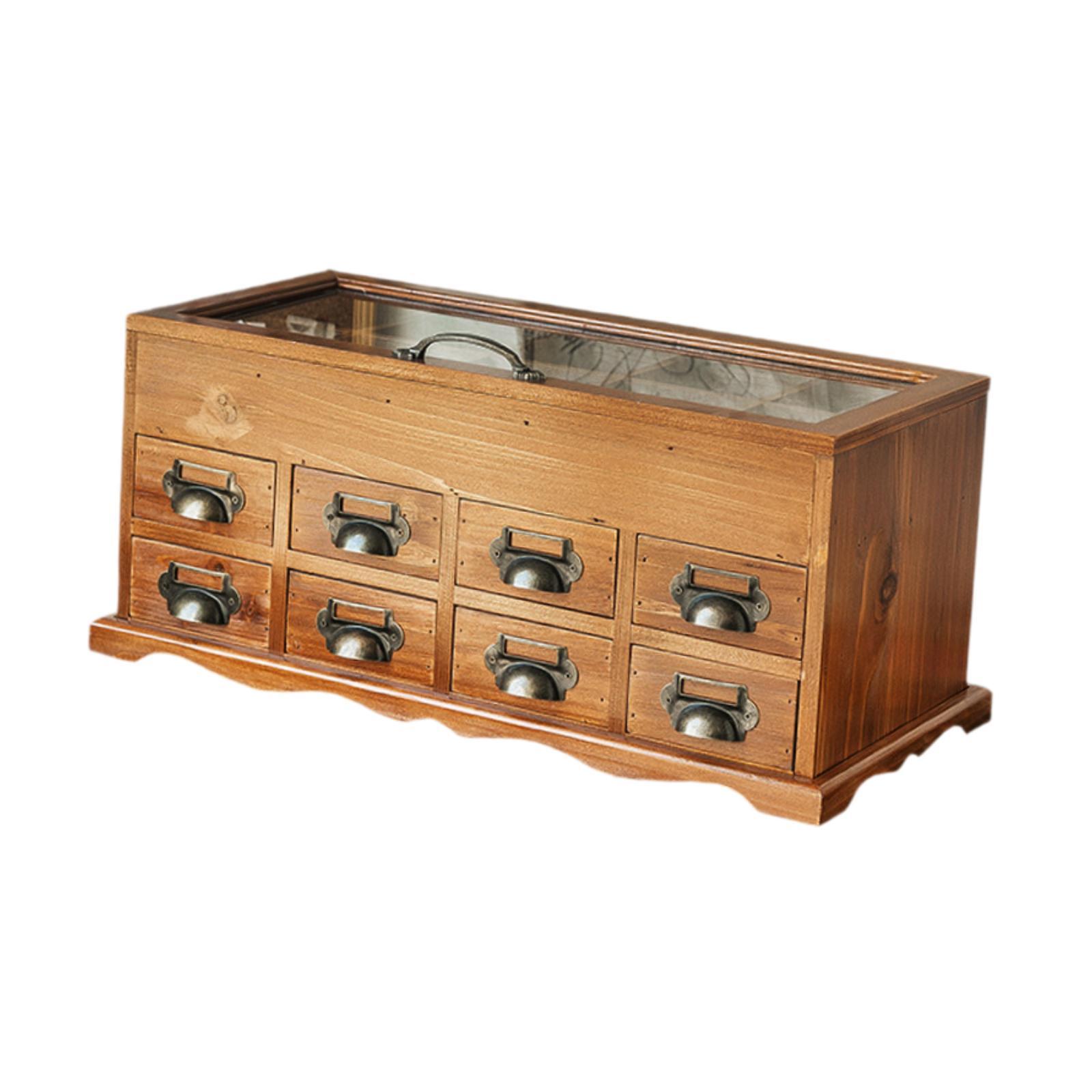 TISHITA Desktop Craft Storage Drawer Box Wooden Storage Box Desk Organizer with Drawers for Pencils Scrapbooking Items Sewing Threads