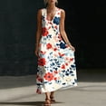 thumbnail image 7 of WRKEKC Floral Dress for Women Print V Neck Sleeveless Loose Silhouette Midi Easy Care Stretch Chic, 7 of 7
